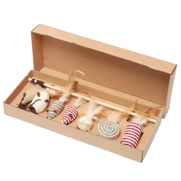 Holy Paws Cat Toy Box Set (Color May Vary)